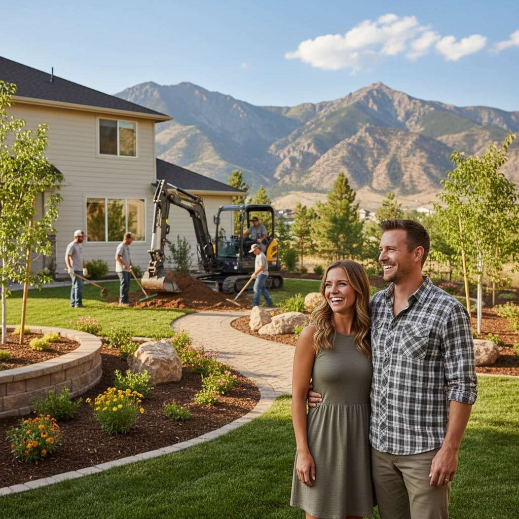 TG Landscaping team providing residential landscaping and yard maintenance in Santaquin UT