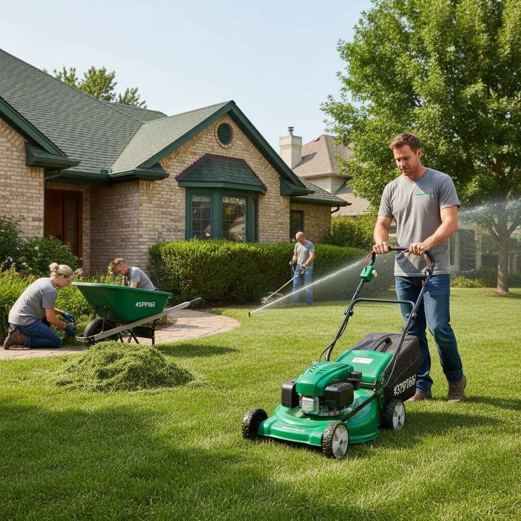 TG Landscaping crew installing residential irrigation and turf in Springville, Utah