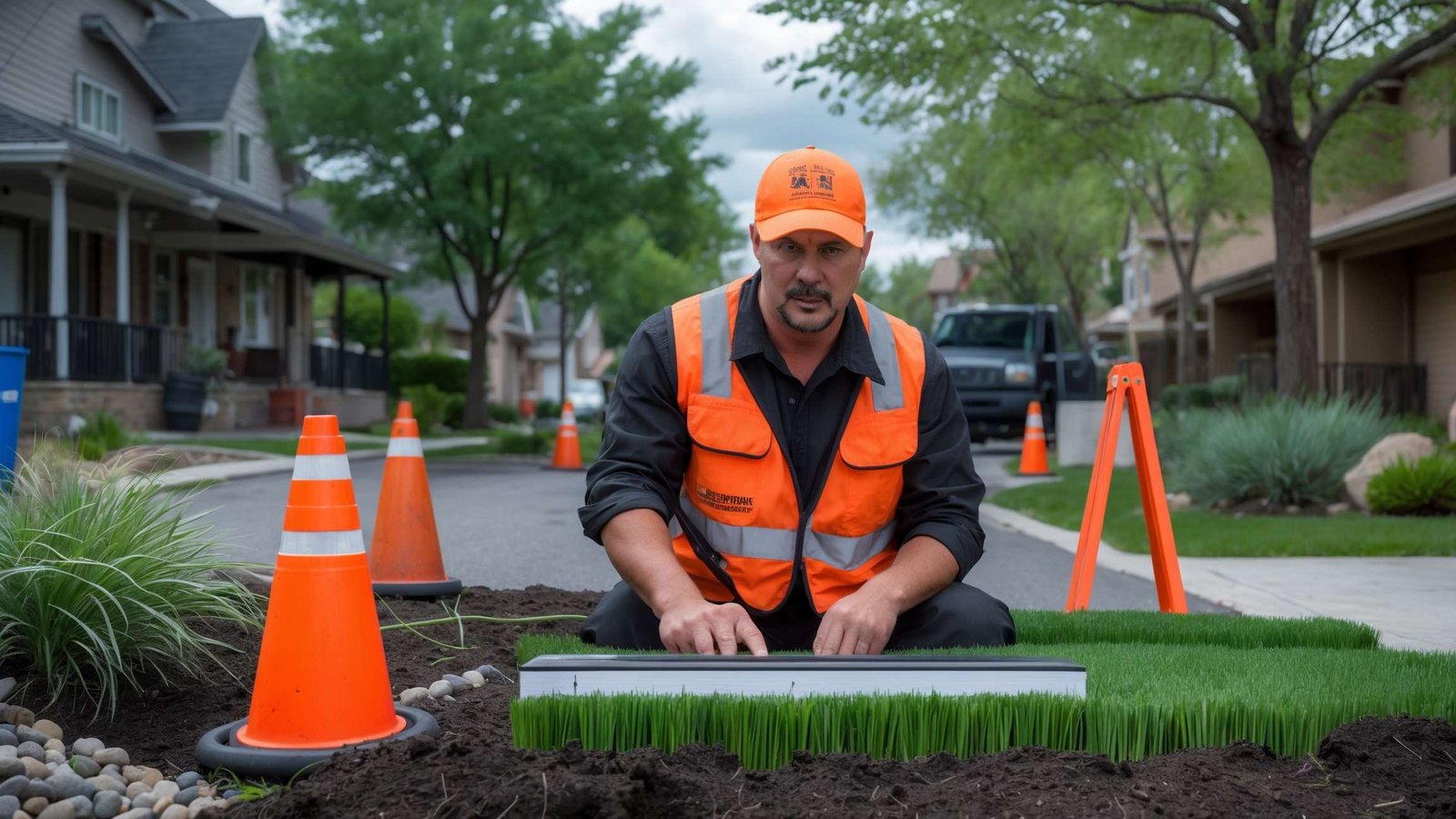 Well-maintained residential lawn in Payson Utah with professional landscaping