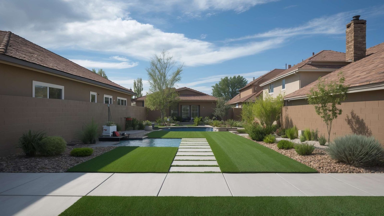 Well-designed irrigation system watering a healthy Santaquin yard efficiently without runoff