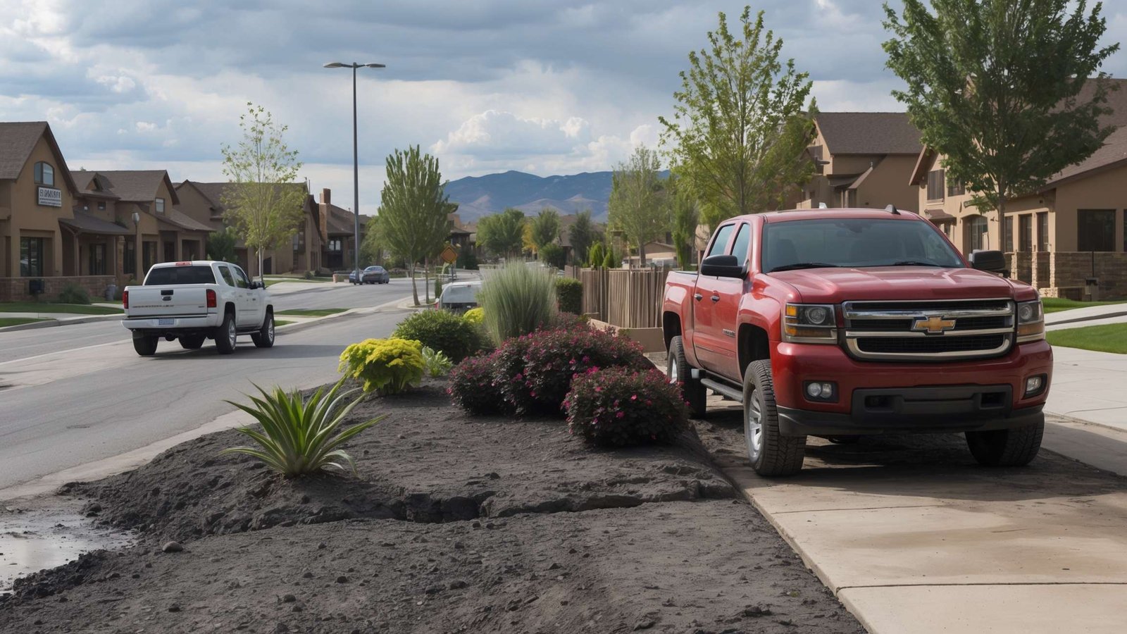 Well-maintained commercial landscape with manicured lawn and professional plantings in Spanish Fork Utah