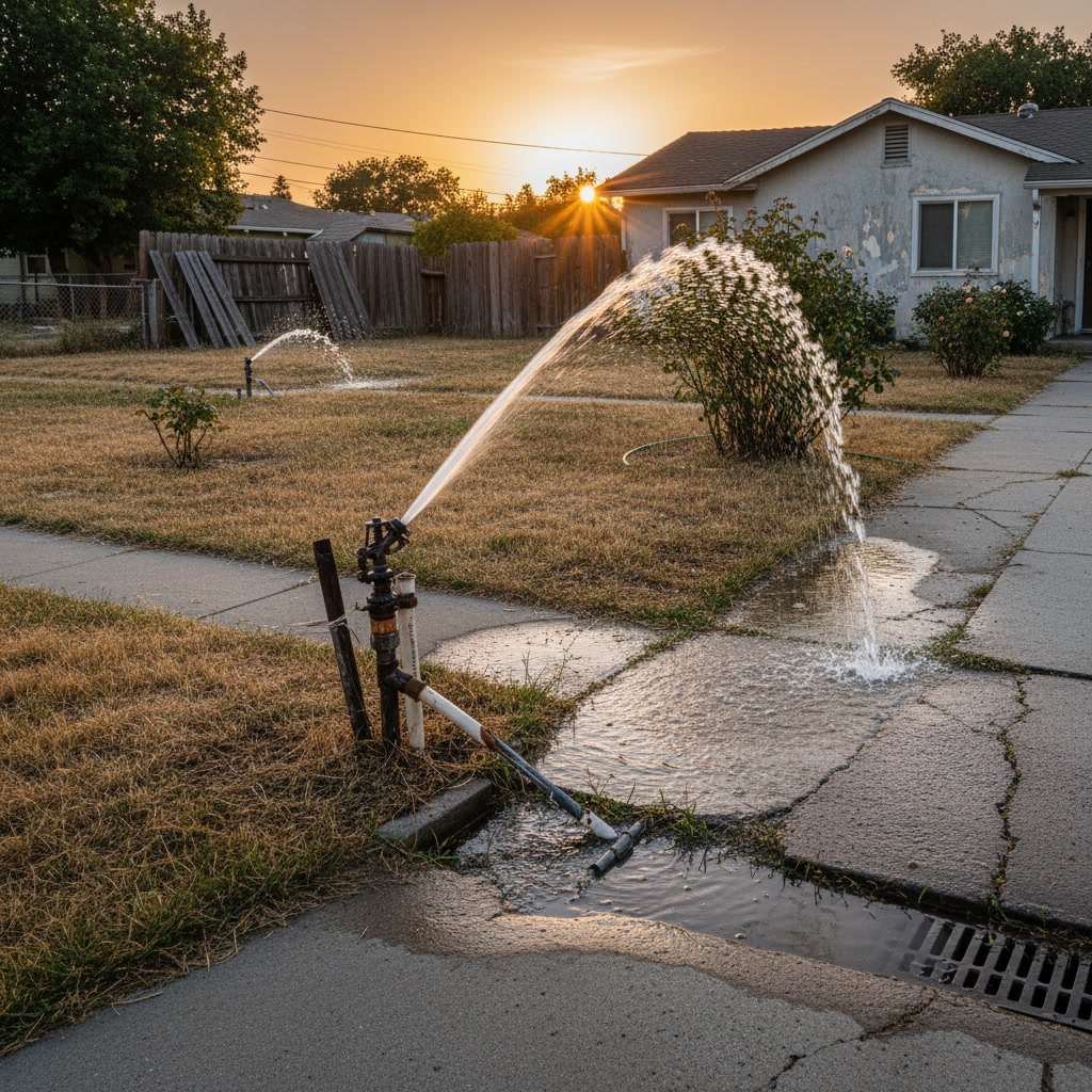 Modern irrigation system installation during yard transformation in Payson Utah