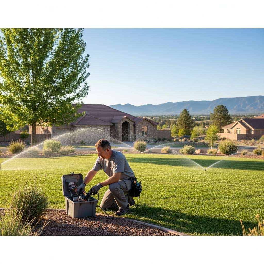 Comparison of healthy lawn with proper irrigation versus brown patches from system failure